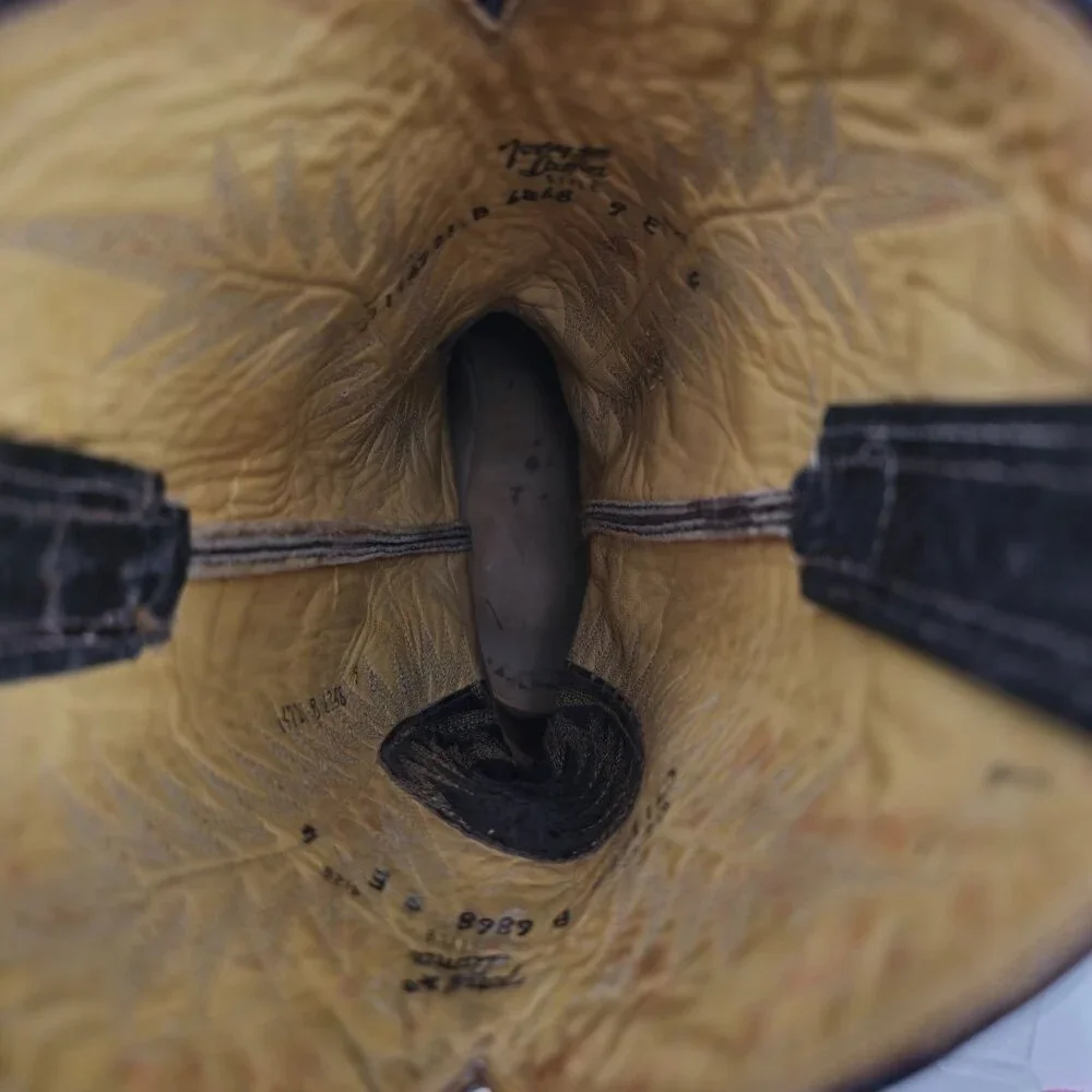 Vintage Exotic Tony Lama Python Snakeskin Men's 9 Brown Cowboy Western Boots USA - Picture 11 of 16